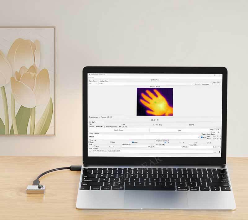 Cameră termică cu infraroșu USB de tip C cu câmp de 45°/90°, suport foto și video