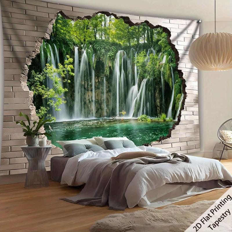 VIKAMA Illusion Waterfall Tapestry Which Has Added A Refreshing Immersive Vibe For Home Office Guesthouse And Relaxation Space