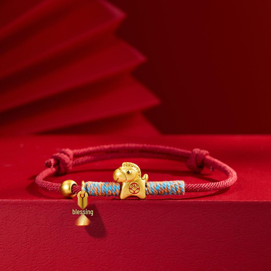 2026 Zodiac Year of the Horse Red Bracelet: Handmade Ben Ming Nian Woven Rope for Good Fortune