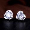 Korean Style Silver-Plated Heart-Shaped Earrings for Girls - Cute and Fashionable