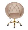 Sillón Elevable Elegante Giratorio Terciopelo Con Ruedas Rundo Beige Jumihome