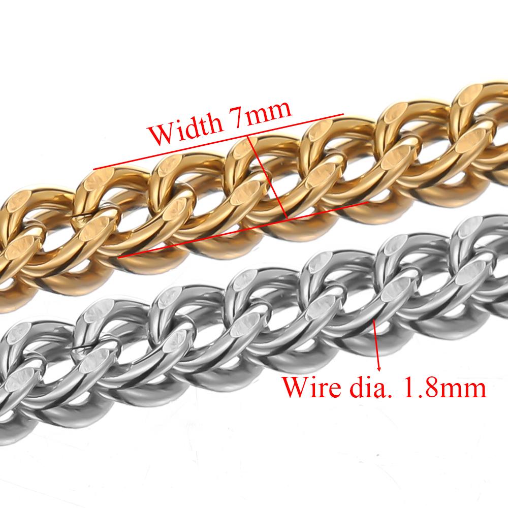 1 Meter Stainless Steel Cuban Chains Bulk for DIY Jewelry Making Crafts Bracelet Accessories Handmade Hip Hop Necklace Findings