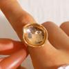 Finger Ring Imitation Pearl Embellishment Artistic Irregular Shape Wide Double-Strip Design Women Ring Anti-Oxidation Jewelry