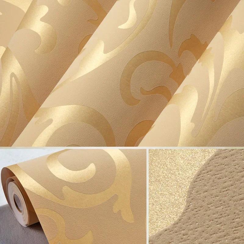 Non woven 3D Wallpaper European hook flower background wall bedroom living room el wallpaper wall papers home decor U61