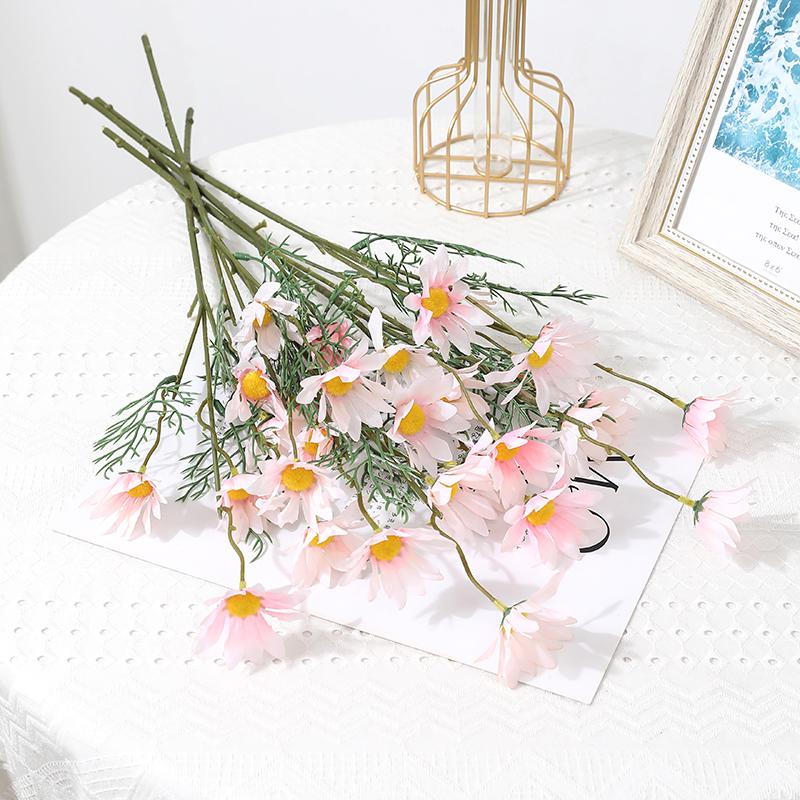 1/5Pcs White Daisies Artificial Flowers Bouquet Fake Flowers Garden Home Room Decor Party Wedding Decoration DIY Vase Ornament