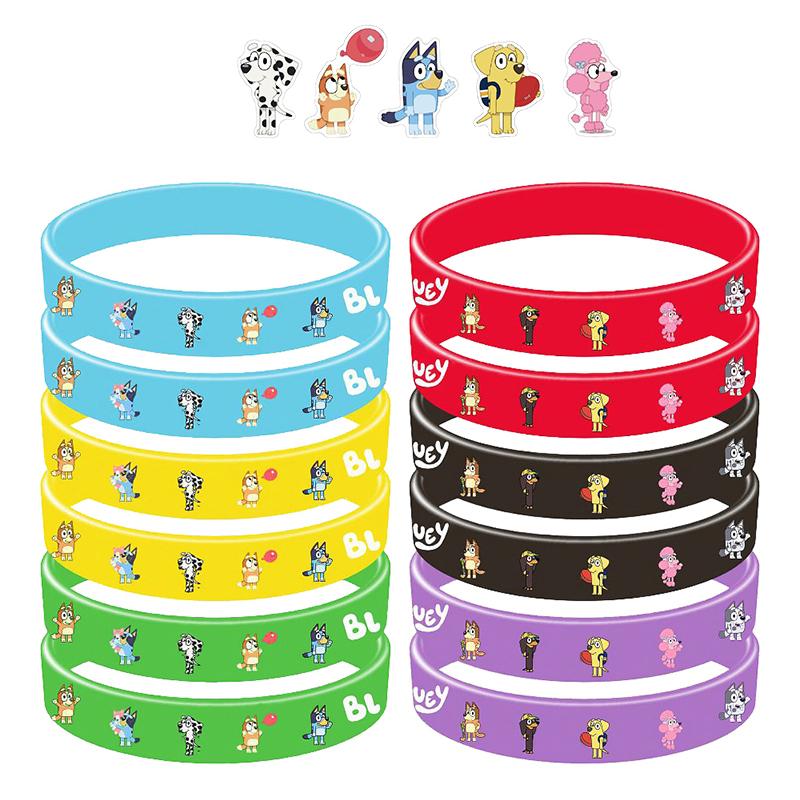 Bluey Bingo Anime Peripheral Accessories Cartoon Sports Bracelet Silicone Bracelet Wrist Strap Children Toys Gift