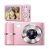 Digital Camera FHD 1080P 50MP AF Autofocus 16x Zoom Student Portable Compact Mini Video Camera (Rose Pink)