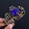 Blue Sapphire Bangle, Handmade Gemstone Bangle, 999 Copper Wire Wrapped Antique Jewelry, For Engagement Gift