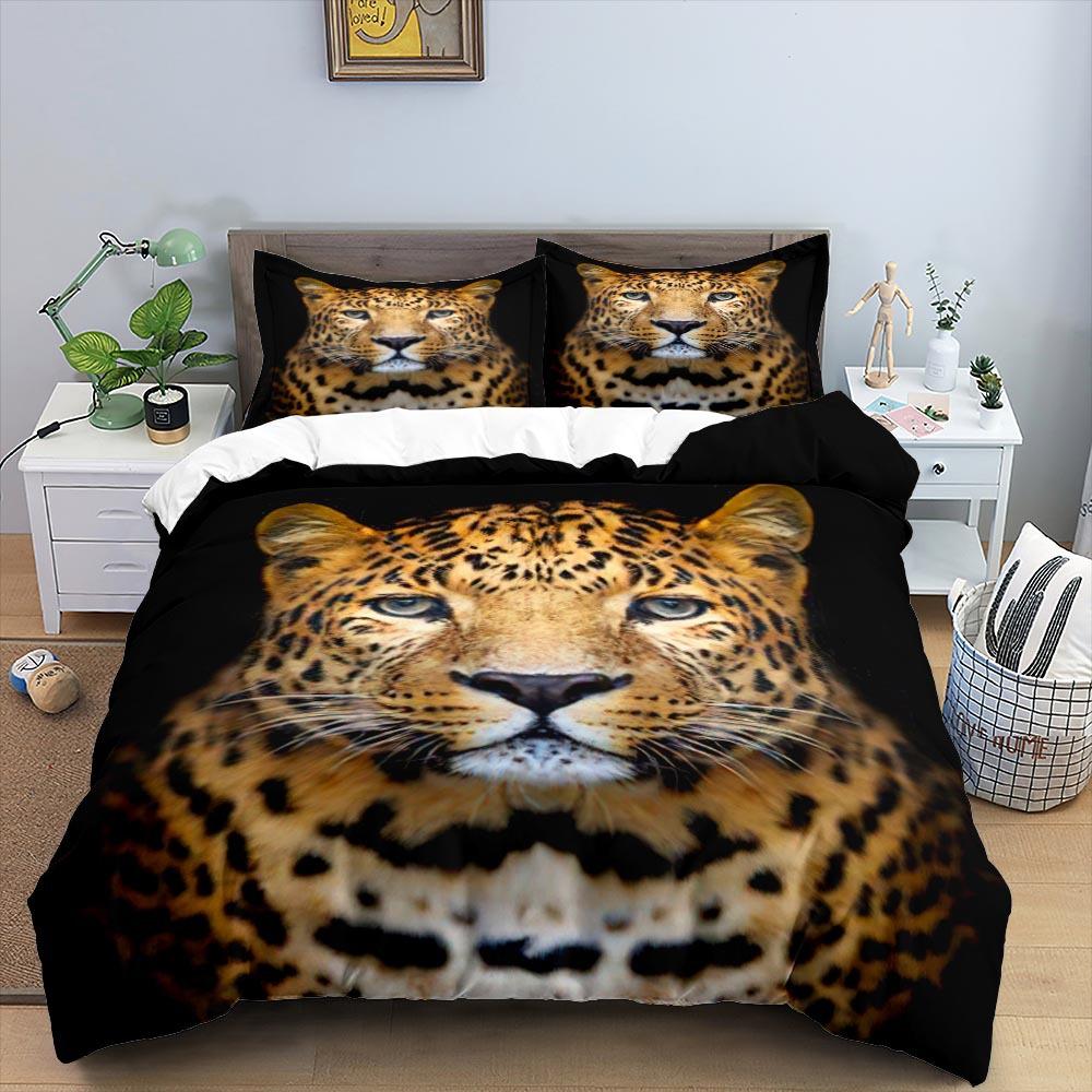 3D Bedding Set Animal Theme Bedding Set Leopard Pattern Duvet Cover AU Full Size Bedding Sheet/Double Home Decoration