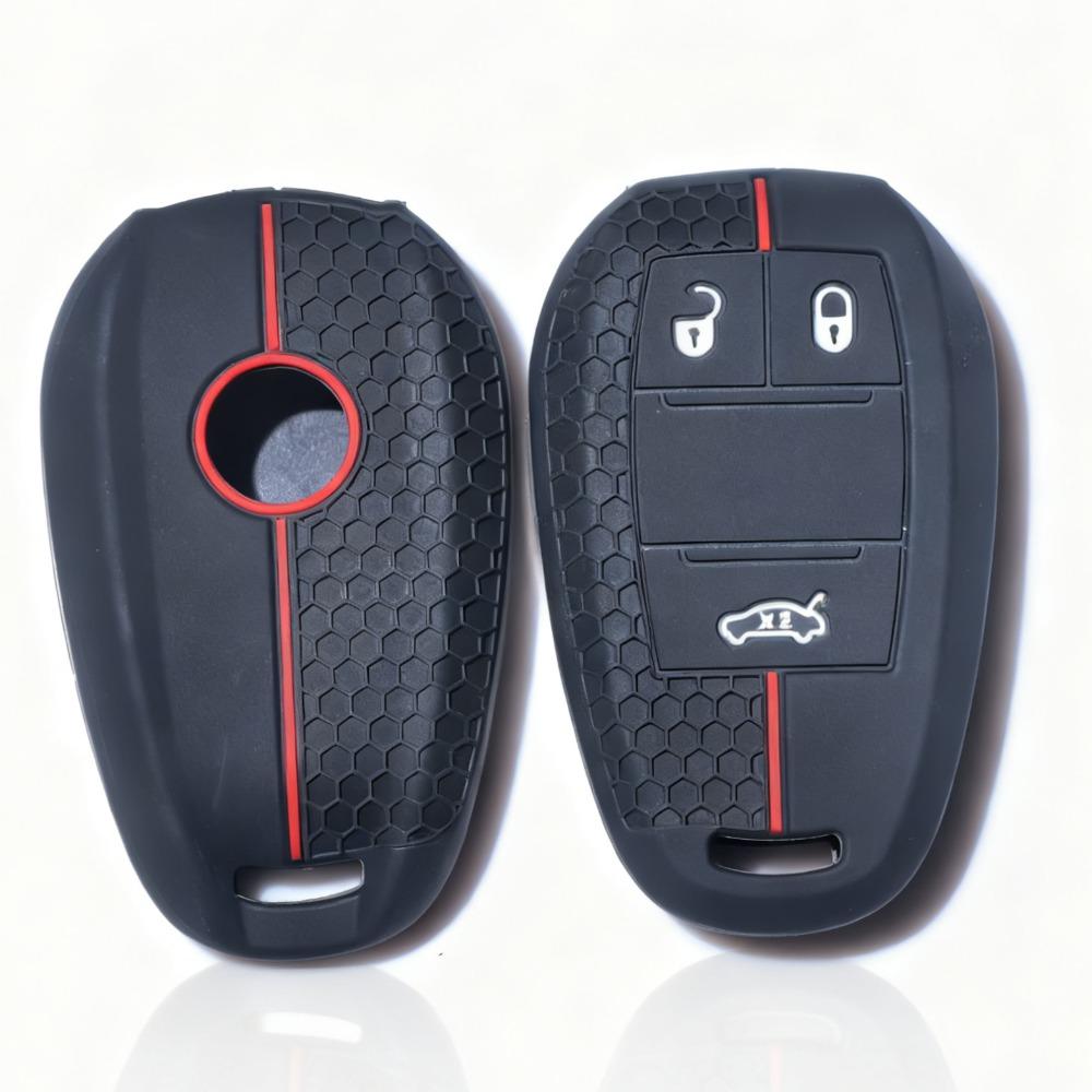 3-Tasten Silikon Auto Schlüsselhülle Abdeckung für Alfa Romeo Stelvio Giulia 2017 2018 Fernbedienung Hülle Skin Schlüsselschutz Zubehör