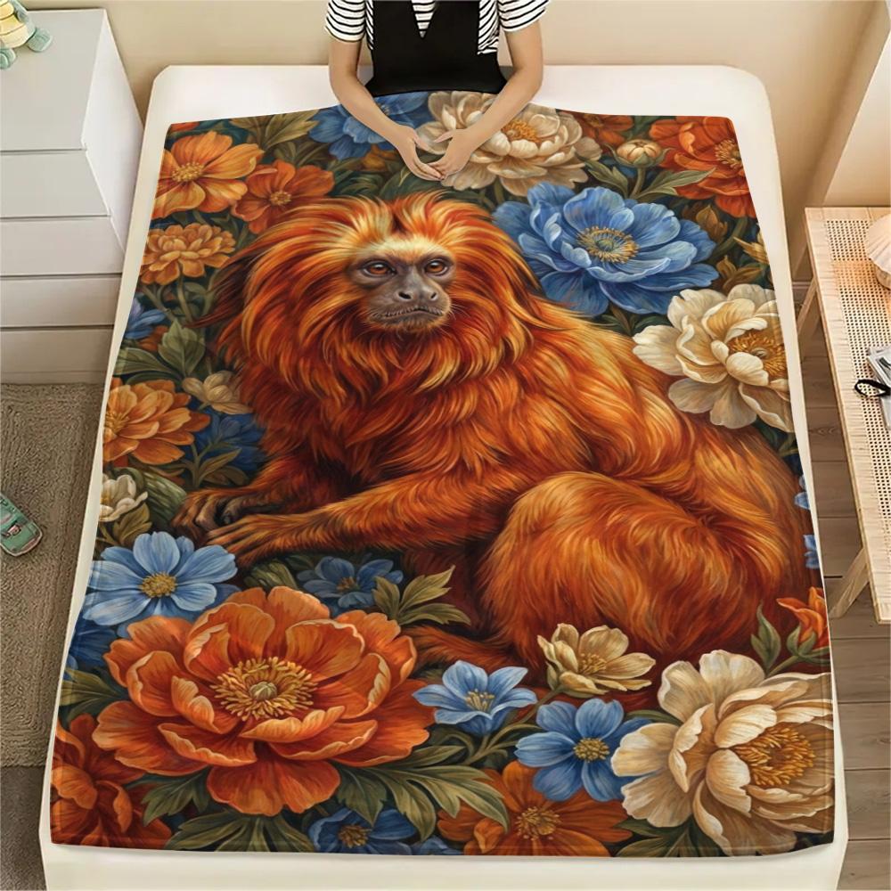 1PC Forest System Print FlAannel Blanket, High Quality Comfortable for All Seasons, Home Decor, Warmth and Comfort