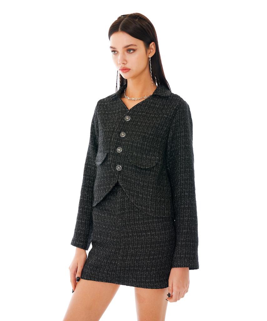 OTHER-worldly Tulip Tweed Skirt [Black]