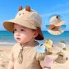 Cartoon Sunshade Baby Beach Hat Cute Bear Rabbit Ears Boys Girls Sun Visor Cap Summer Outdoor Breathable Mesh Hats