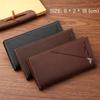 Men's Premium Long Wallet Soft Leather Business Card Holder with 12 Slots Zippered Pocket Slim RFID Protection