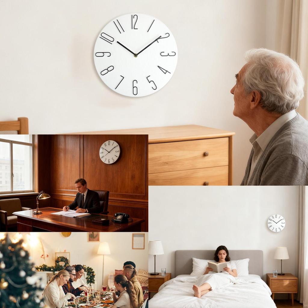 Wall Clock Non Ticking Time Display Supplies Bedroom Wall Clocks For Office Students Seniors Homeowners Apartment Bedroom