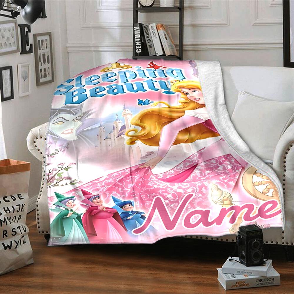 Custom Name Princess Cinderella's Horse flannel Blanket for Super Soft Cute Comfort Blanket for Travel Bedding Couch Sofa Blanket