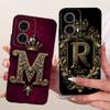 For Moto G85 Case XT2427-3 Silicone Luxury Crown A-Z Letters 2D Flat Pattern Soft Casing For Motorola Moto G85 Cover