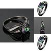 Vintage Geometric Alloy Engagement Ring With Multicolor Water Drip Stones For Gift Giving