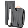 Arctic Fleece Cotton Men's Thermal Underwear Set: Lightweight Autumn/Winter Half-High Collar Top & Pants