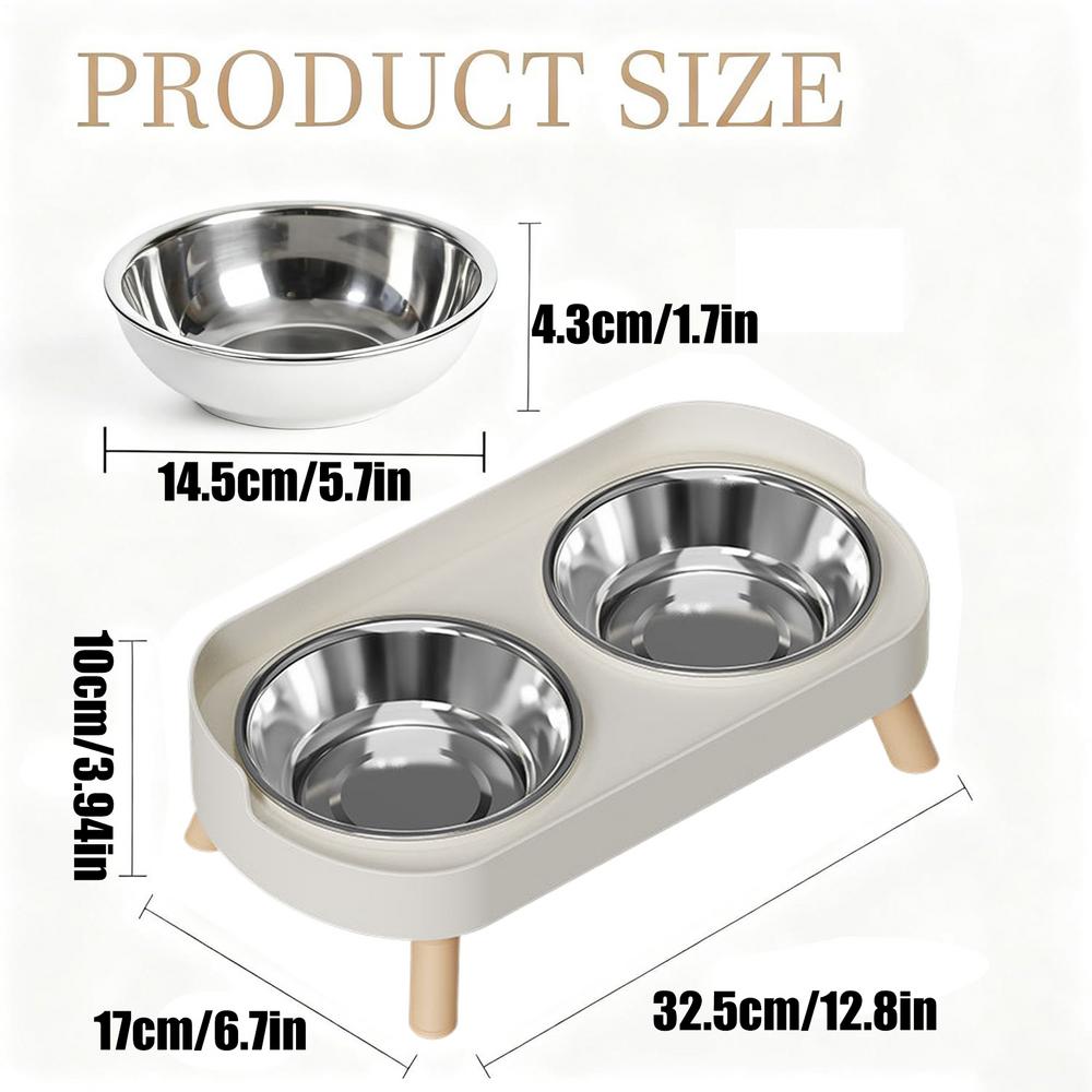 Elevated Cat Bowls Stainless Steel Water Dish Puppy Feeding Bowl for Pet Indoor Outdoor Home Office Apartment Garden Park