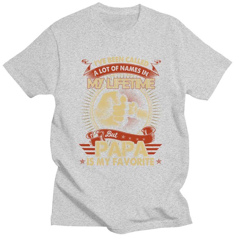 Custom Lifetime Papa T Shirts for Men Pure Cotton Tee Tops Dad Fathers Day Gift Tshirt ShortSleeve Tshirt Clothes