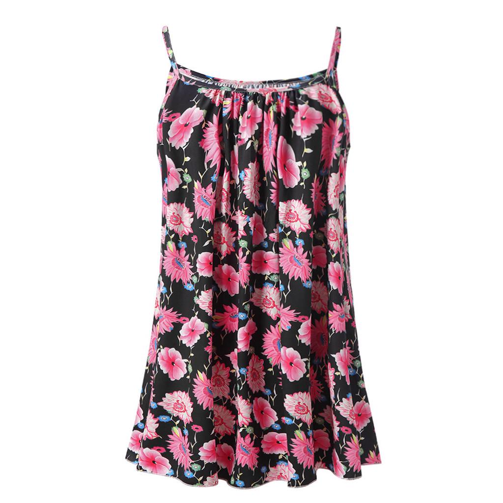 Women Summer Printed Sleeveless Vest Blouse Tank Tops Camis Clothes