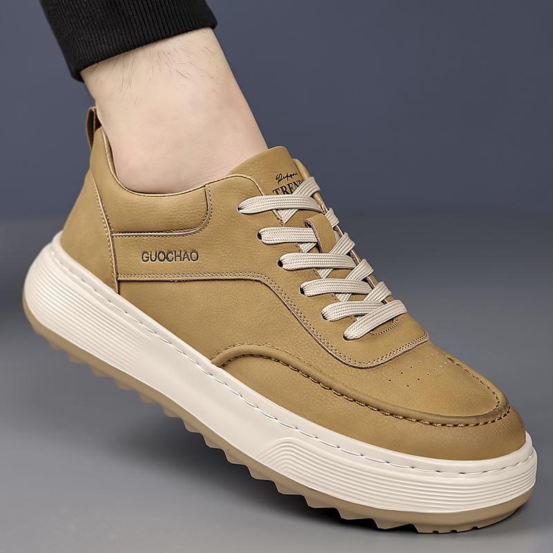 Mode Hohe Qualität Herren Schnür-Sneakers Bequem Atmungsaktiv Herren Flats Leder Herren Freizeitschuhe Business Casual Fahrschuhe