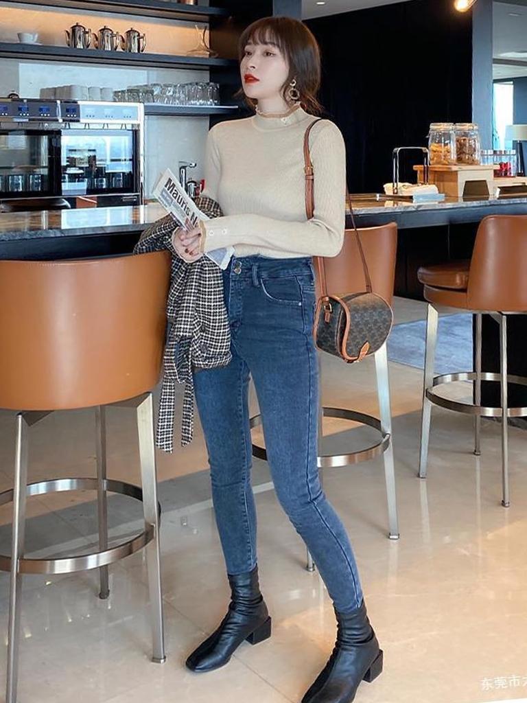 Ruffle Knit High Neck Sweater Tops Stylish Casual Tops Knit Sweater Home Coordination Loose Knit Individuality Emotional Pants Style Harajuku Harajuku