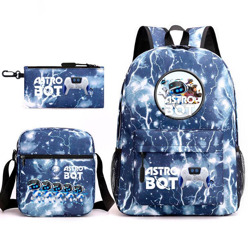 Astro Bot Children's School Bag, Cosmic Robot Elementary School Student Starry Sky Backpack Leisure Bag