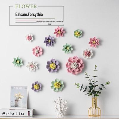 Ceramic Flower Wall Hanging Decor for Living Room and Bedroom TV Background