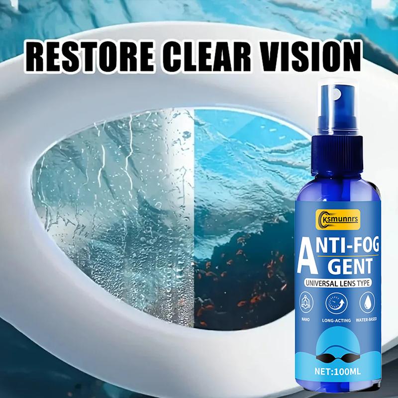 100ML Goggles Anti-Fog Spray - Long Lasting Clarity, Fog Prevention for Swimming, Diving - Safe for Contacts, Athletes