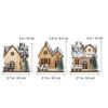 LED Wooden Christmas House Village Unfinished Xmas Snow House DIY Wood Chalet Tree Ornaments Christmas Table Centerpieces