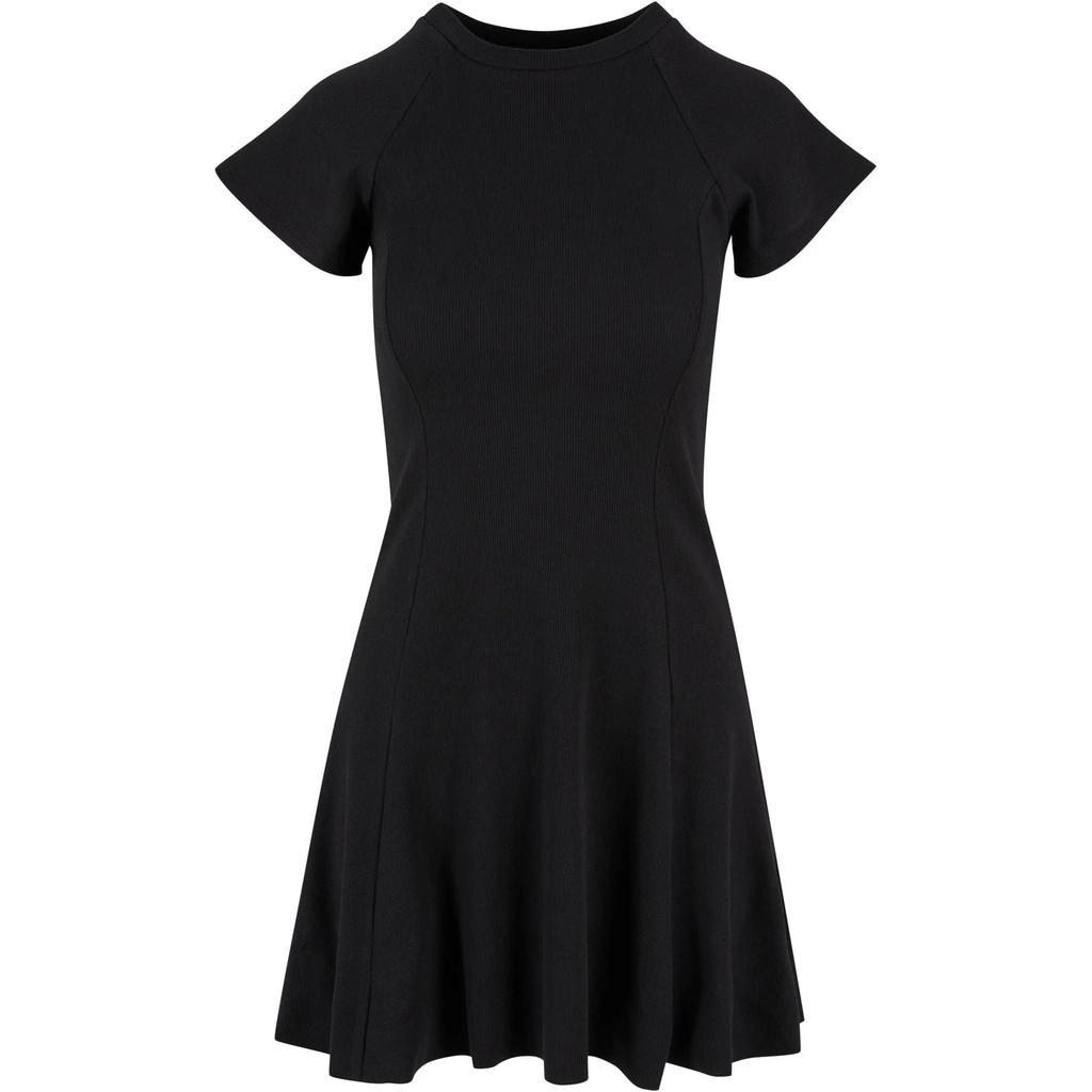 Abito Lungo A Costine Mélange Urban Classics, Vestibilità Slim, Girocollo, In Viscosa Ed Elastan, Per Donna