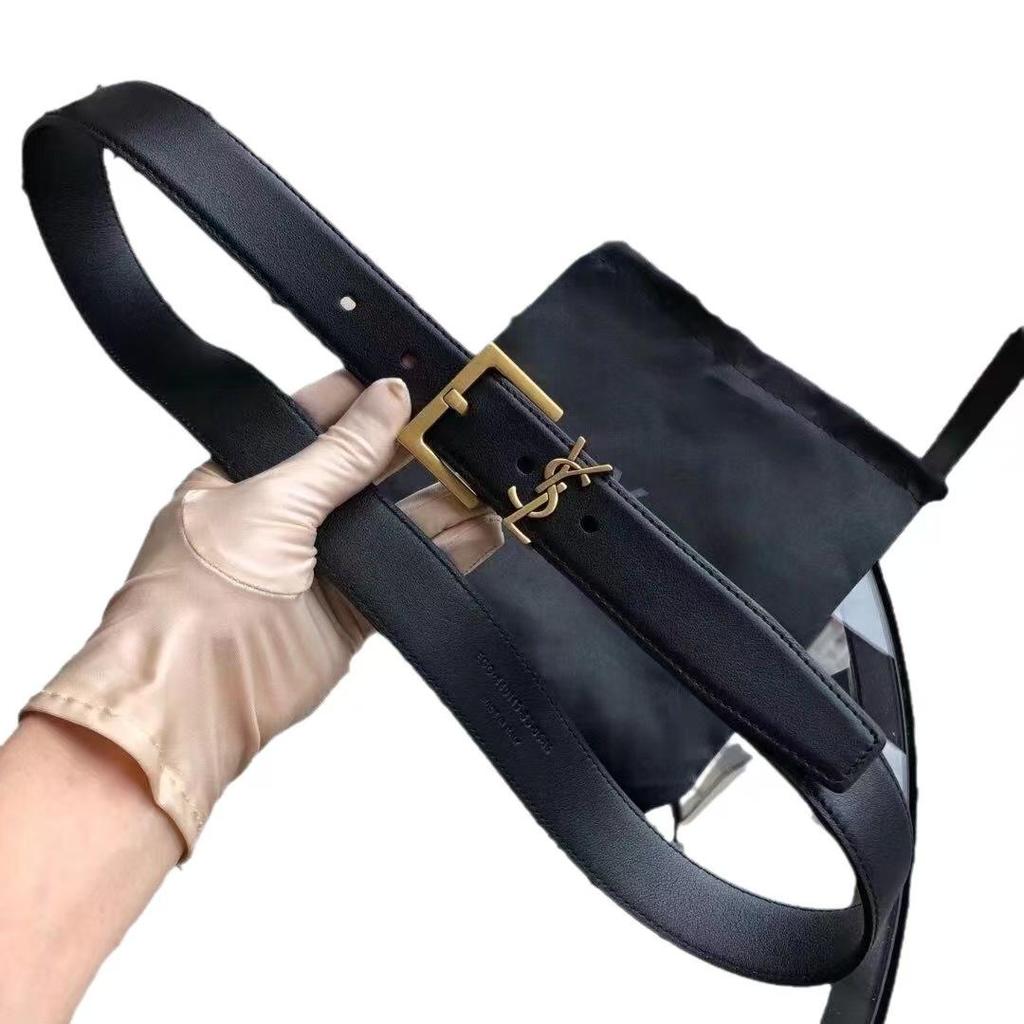 YSL Women's Classic Pin Buckle Leather Belt: Versatile, Fashionable, and Perfect for Trousers, Skirts, and Pants.