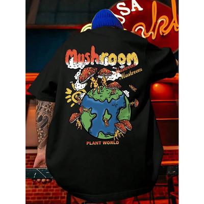Mens T-Shirt Summer New Trendy Crewneck Tee Shirts Oversize Hip Hop Clothing Cotton Male Short Sleeve