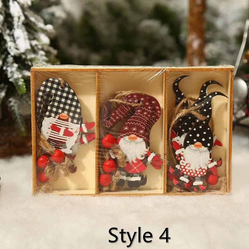 

2025 Новый год Подарок елочные украшения Гномы Деревянные подвески Украшения Рождественские украшения для дома Ноэль