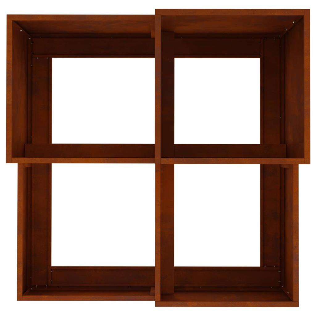Garden Planter Rust Colored 100 X 100 X 60 Cm Weatherproof Steel