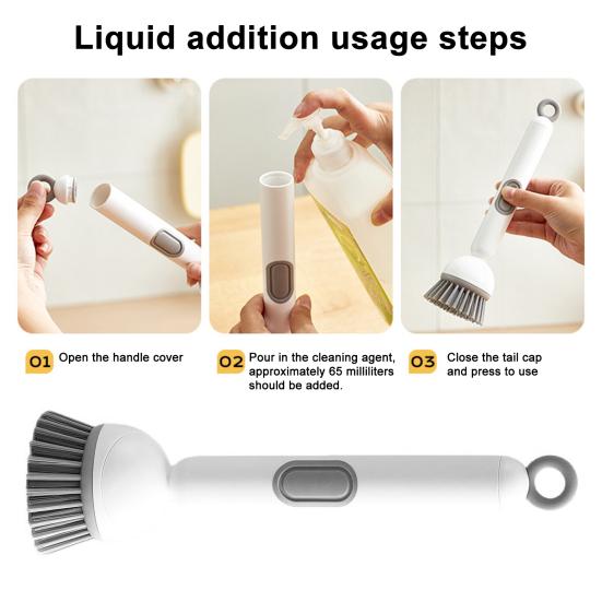 Dish Scrubber Brush with Handle Stain Removal Cleaning Brush Deep