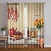 2pcs   Contemporary Curtains  print Kitchenware Painting Durable 100% Polyester Fabric (without rod) Versatile All Use for