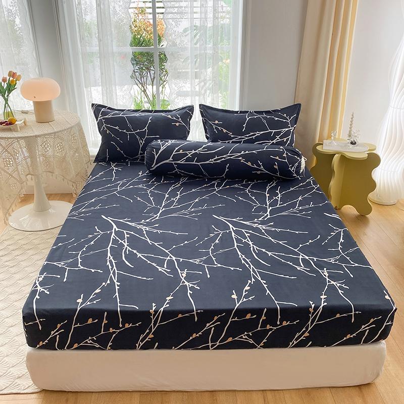 1pc Bed Sheet Single/Double/Queen/King Size Fitted Sheet On Rubber Band Twin Mattress Cover With Elastic(no Pillowcase)