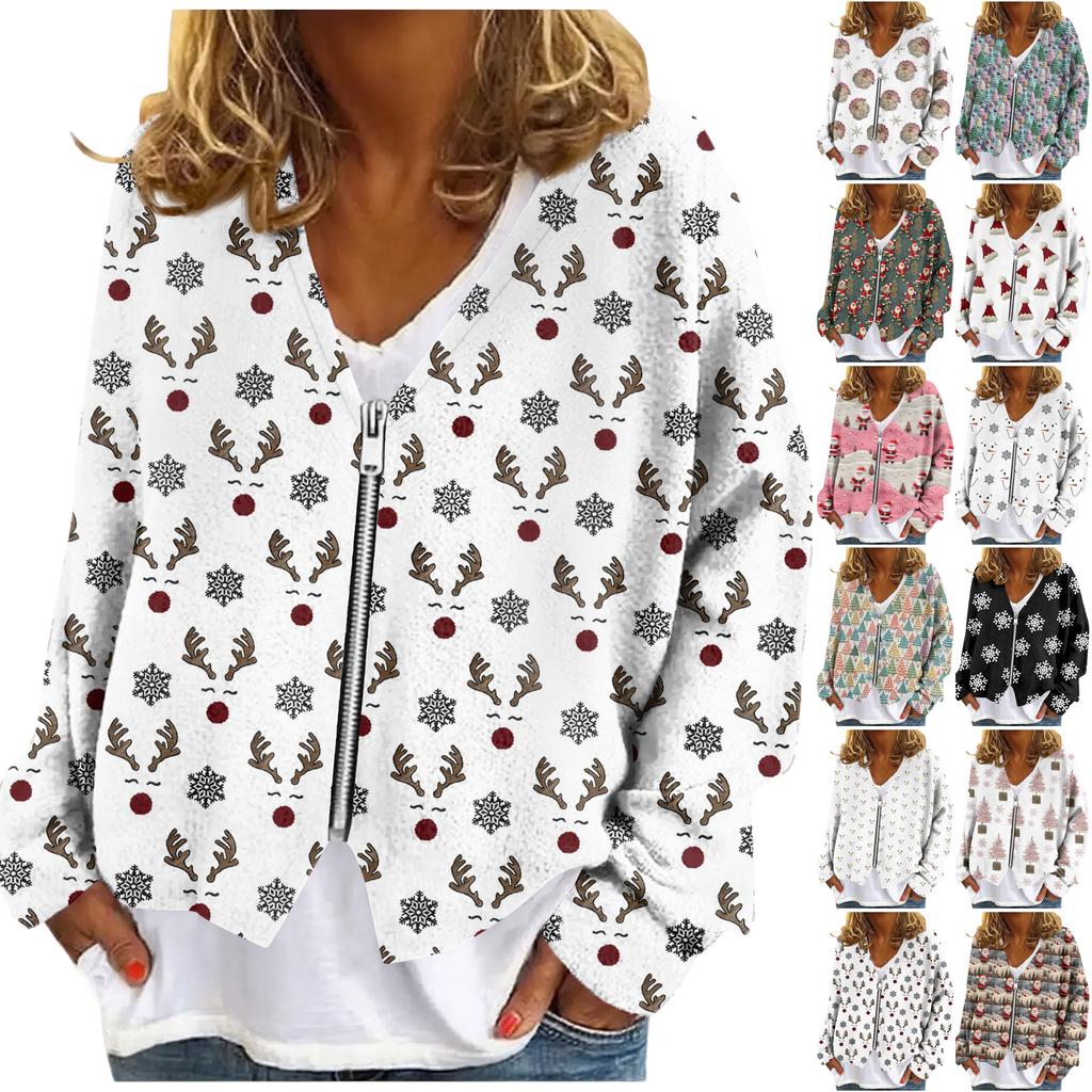 Womens Zip Up Sweaters Sweatshirts Long Sleeve Oversized Jackets Soft Casual Loose Tunic Tops