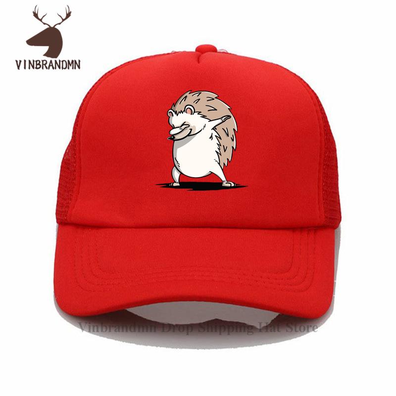 Funny Dabbing Hedgehog Baseball hat Teenage boys Comic Lovely Hedgepig Dab unisex hat youth Cute Wild Animal printed Fishing hat Adult