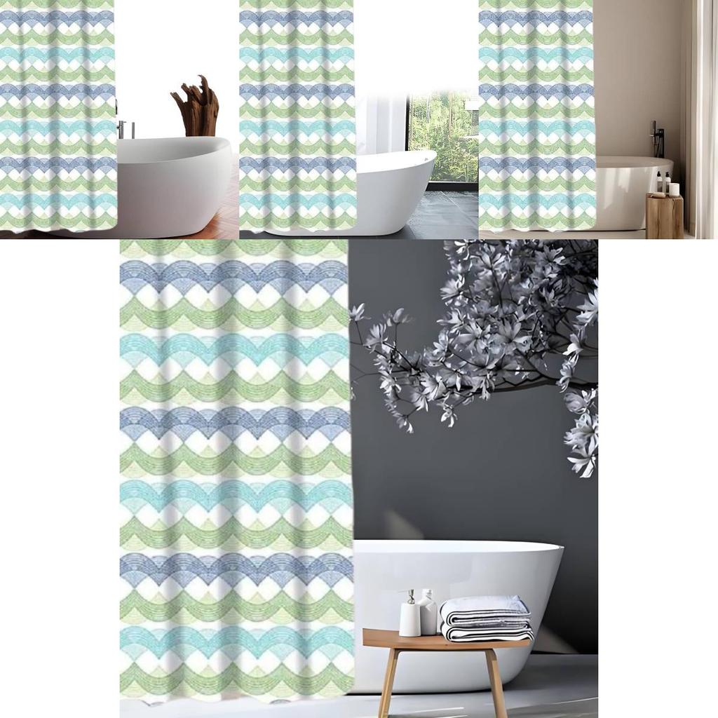 Beautifully Designed Starfish Patterned Shower Curtain With No Drilling Required For Easy Setup