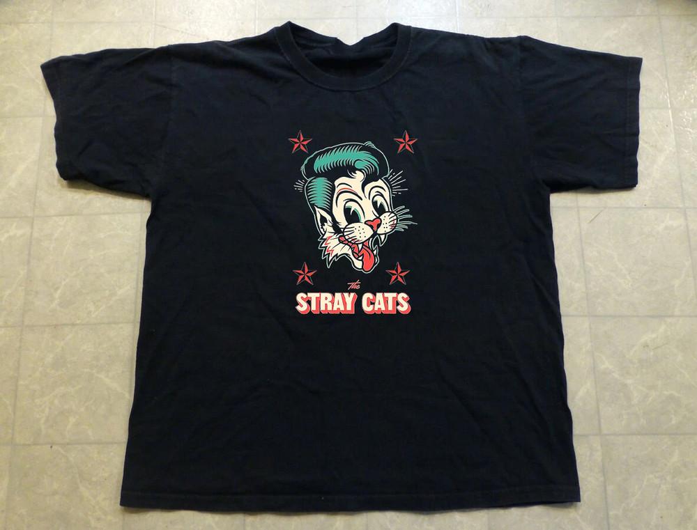 

NEW Stray Cats Black Cotton Shirt Full size S5XL CS89 Unisex T-Shirt XXXL