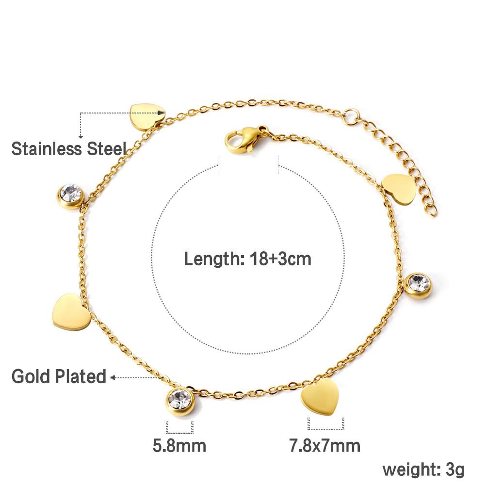 Stainless Steel Bracelet, Personalized and Creative Asymmetrical Splicing Love Pendant Chain Stainless Steel Bracelet