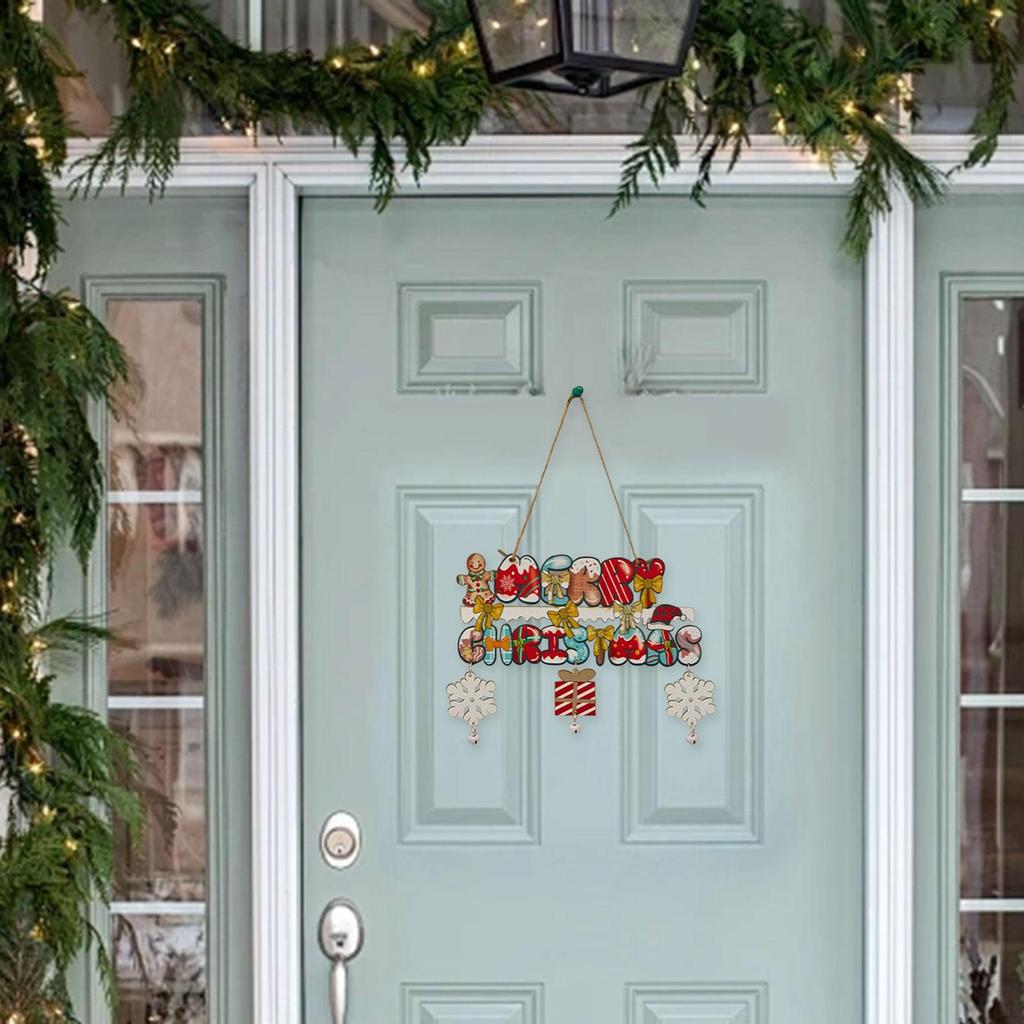 Christmas Wood Hanging Sign ,Xmas Welcome Door Decor Atmosphere Decoration for Wall
