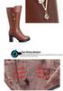 2025 Winter Women's High-Heeled Round Toe Martin Boots with Fleece – Stylish and Warm