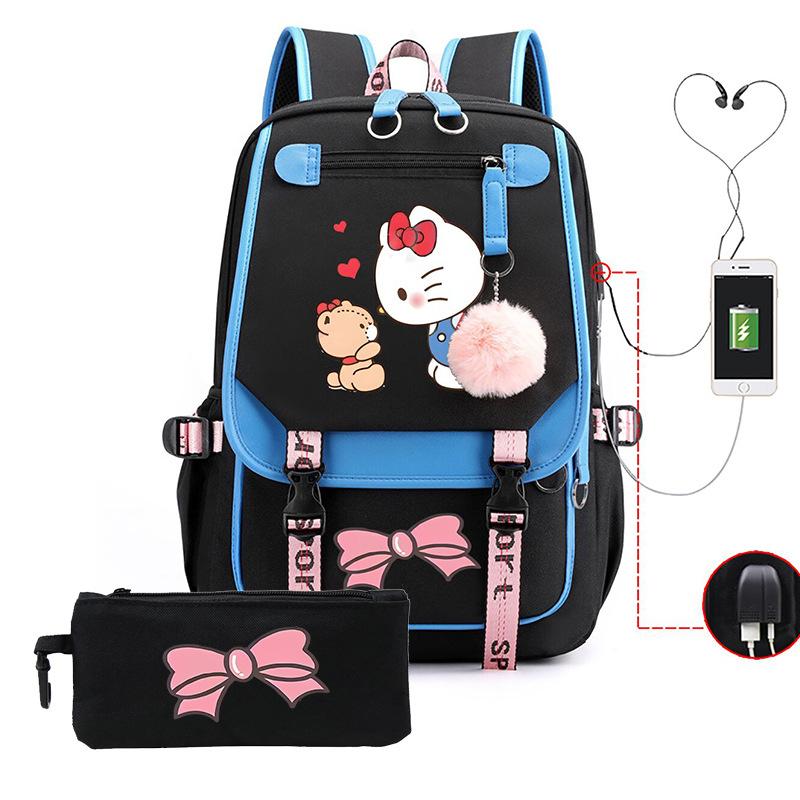 Cute Cartoon Printed Backpack Female Japanese Sweet Small Fresh Primary And Secondary School Student Schoolbag
