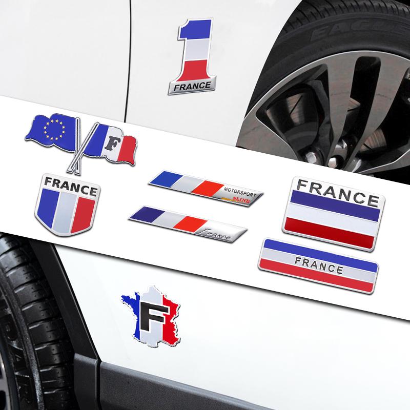 Car Styling Emblem 3D Aluminum France Logo Flag Stickers Decoration Accessories For Renault koleos duster megane 2 3 logan clio R222