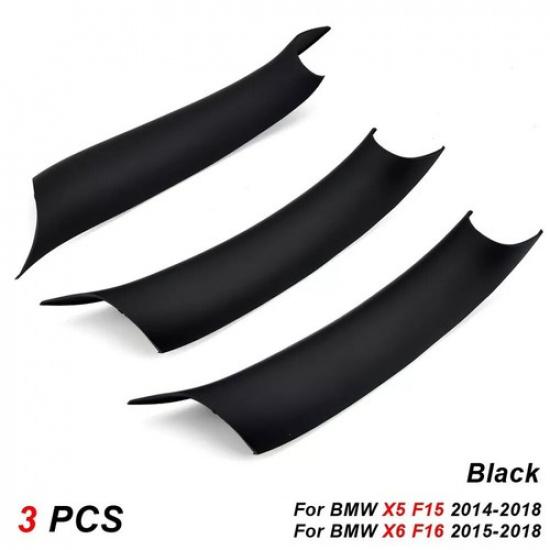 

3Pcs For 2014-2018 BMW X5 X6 F15 F16 Interior Door Handle Cover Black